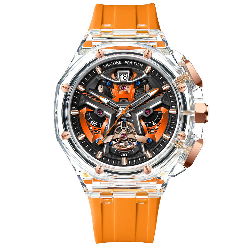 High-Grade Three-Dimensional Hollow Carved Luminous Quartz Watch